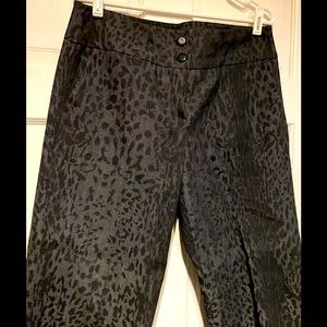 Sandro wide leg animal print pants black grey size 10